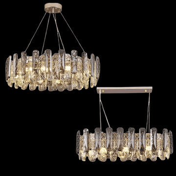 Modern Smoky Gray Crystal Chandelier Gleamy Light Fixture for Living/Dining Room/ Bedroom/ Home Office-Chandeliers-Jecanoli