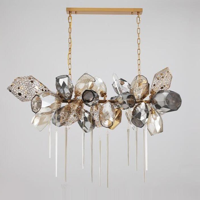 Modern Wine Glass Shape Chandelier Italian Light Luxury Light Fixture for Dining Room/Living Room-Chandeliers--Jecanoli-Linear/L31.5"*W16.9"*H29.5"-Gold-Warm Light--Jecanoli