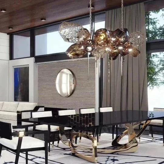 Modern Wine Glass Shape Chandelier Italian Light Luxury Light Fixture for Dining Room/Living Room-Chandeliers-Jecanoli