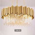 Astra Gold/Chrome Crystal Chandelier for Living Room & Dining Room-Crystal Chandelier-Jecanoli