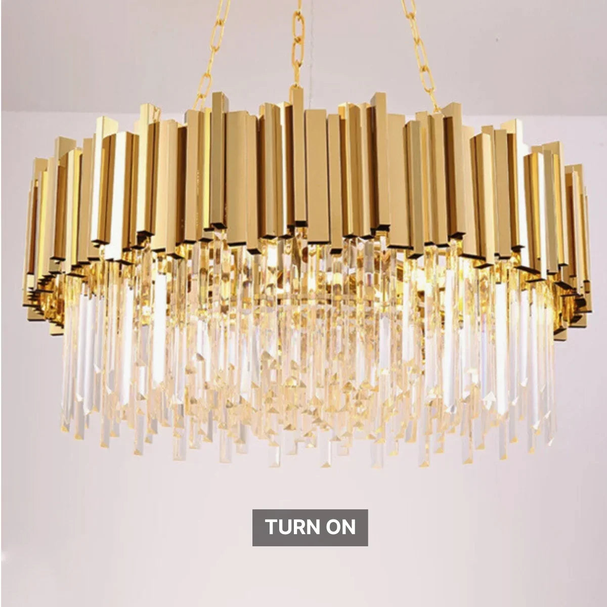 Astra Gold/Chrome Crystal Chandelier for Living Room & Dining Room-Crystal Chandelier-Jecanoli