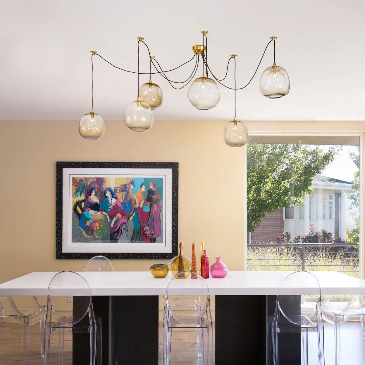 Molten Spider Small With Smoke Glass - Natural Brass + SmokeJecanoli