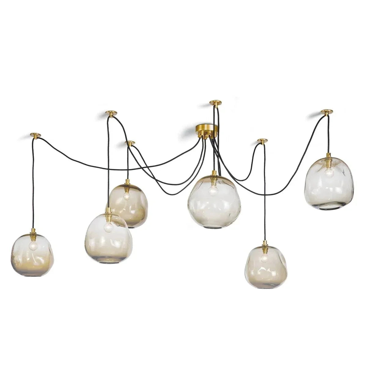 Molten Spider Small With Smoke Glass - Natural Brass + SmokeJecanoli