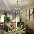 Multi Layer Iron Chandelier with Electronic Candles in Vintage Country Style for Living Room Cafe and Study - 1 Layer: D39.4