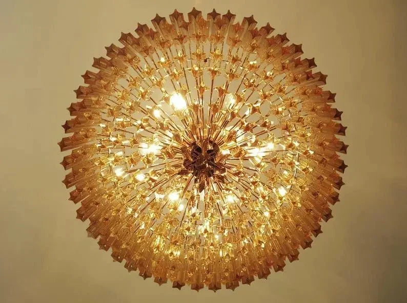 Murana Glass Chandelier – Amber - Brass - Jecanoli