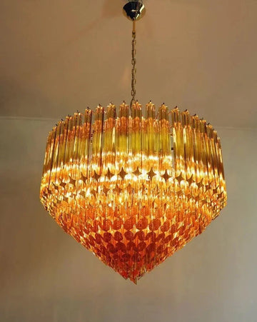 Murana Glass Chandelier – Amber - Nickel - Jecanoli
