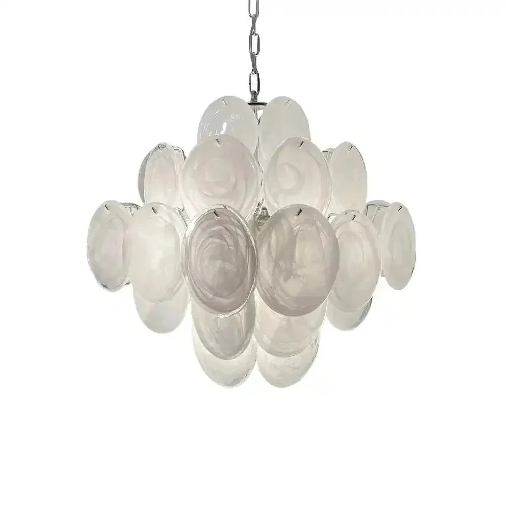 Murano Chandelier 36 White Disks - Dia 19.7″(50cm) x H 19.7″(50cm)WhiteBlushlighting