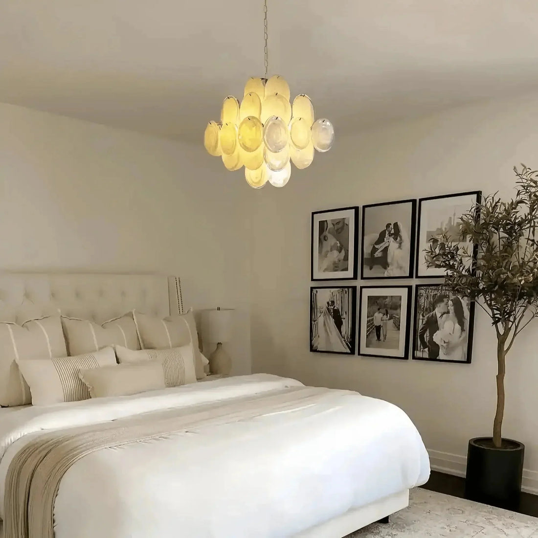 Murano Chandelier 36 White Disks - Dia 19.7″(50cm) x H 19.7″(50cm)WhiteBlushlighting