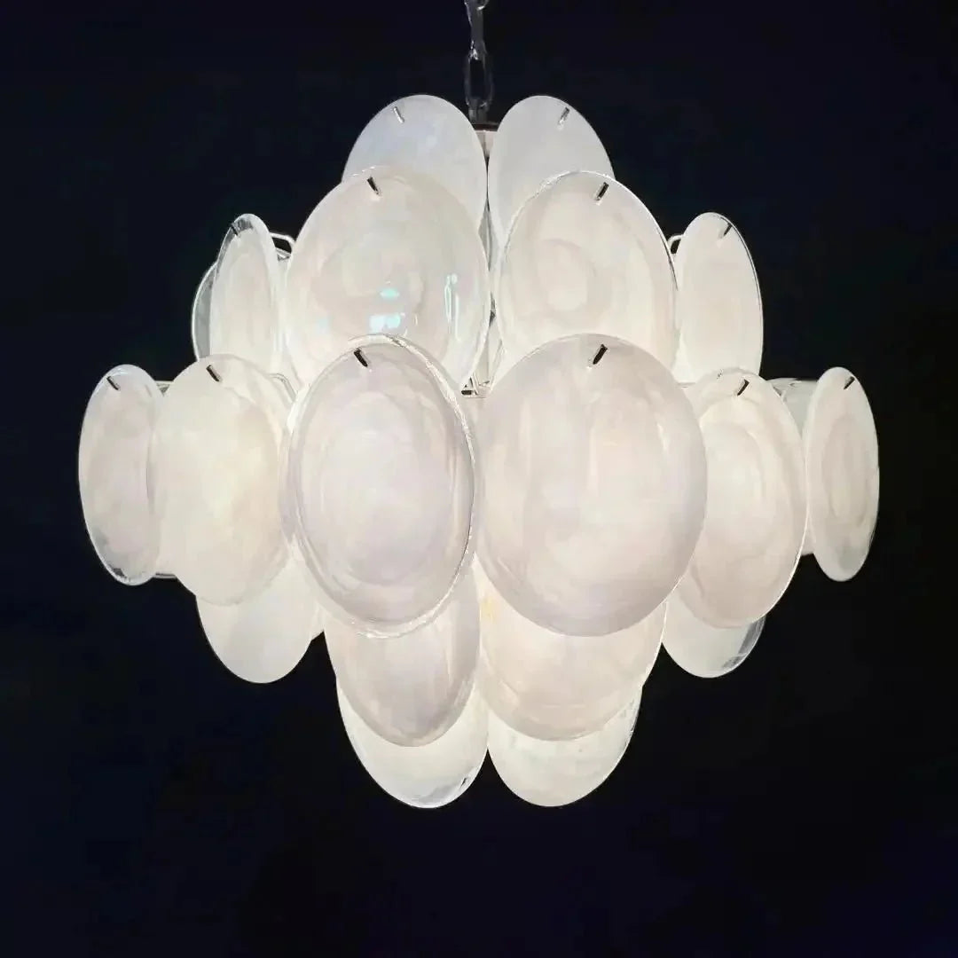 Murano Chandelier 36 White Disks - Dia 19.7″(50cm) x H 19.7″(50cm)WhiteBlushlighting