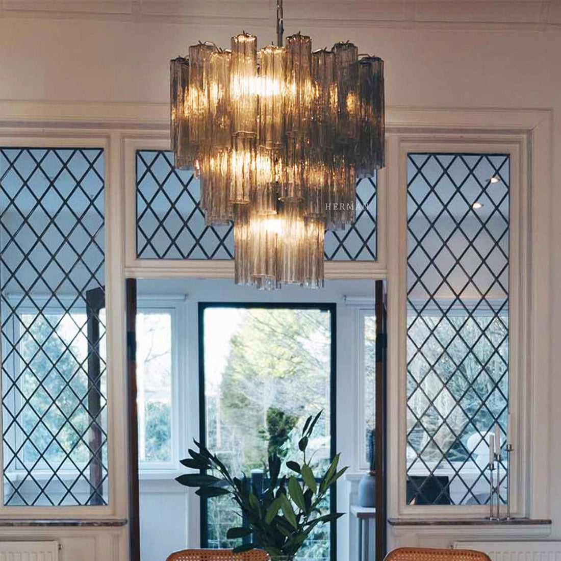 Murano Chandelier – 48 tubes – Smoked - Jecanoli
