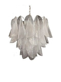 Murano Chandelier – Rondini – 41 glass leaves – Transparent - Nickel - Manor Lights