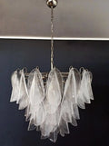 Murano-Style Chandelier – Rondini – 57 glass leaves – Transparent - -Jecanoli
