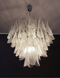 Murano-Style Chandelier – Rondini – 57 glass leaves – Transparent - -Jecanoli