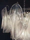 Murano-Style Chandelier – Rondini – 57 glass leaves – Transparent - -Jecanoli