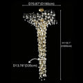 Nature-inspired Brass Tree Chandelier with Glazed Glass Flowers - Style D/L78.7