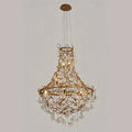 Nature-inspired Brass Tree Chandelier with Glazed Glass Flowers - Style B/D33.46