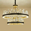 New Style Iceberg Crystal Chandelier For Living Room Modern Black Crown Ceiling Lighting Fixture - 2 layers D39.4
