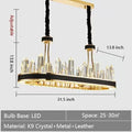 New Style Iceberg Crystal Chandelier For Living Room Modern Black Crown Ceiling Lighting Fixture - 2 layers D31.5