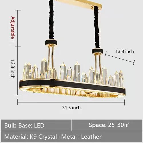 New Style Iceberg Crystal Chandelier For Living Room Modern Black Crown Ceiling Lighting Fixture - 2 layers D31.5"*H23.6"/34.4kgDimmable Warm Light - Jecanoli