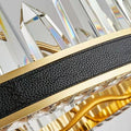 New Style Iceberg Crystal Chandelier For Living Room Modern Black Crown Ceiling Lighting Fixture - Rectangle L31.5