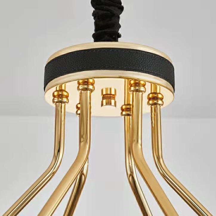 New Style Iceberg Crystal Chandelier For Living Room Modern Black Crown Ceiling Lighting Fixture - Rectangle L31.5"*W13.8"*H13.8"Warm Light - Jecanoli