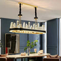 New Style Iceberg Crystal Chandelier For Living Room Modern Black Crown Ceiling Lighting Fixture - Rectangle L31.5