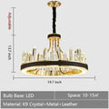 New Style Iceberg Crystal Chandelier For Living Room Modern Black Crown Ceiling Lighting Fixture - Rectangle L31.5