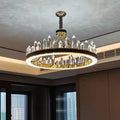 New Style Iceberg Crystal Chandelier For Living Room Modern Black Crown Ceiling Lighting Fixture - 1 layer D23.6