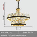 New Style Iceberg Crystal Chandelier For Living Room Modern Black Crown Ceiling Lighting Fixture - 2 layers D31.5