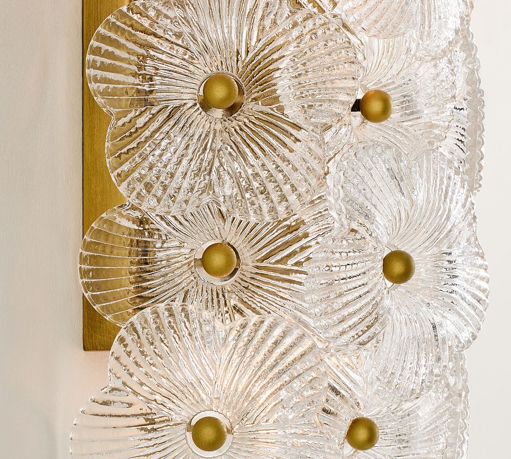 Nicolette Glass Floral Sconce (15")-Lighting-Jecanoli