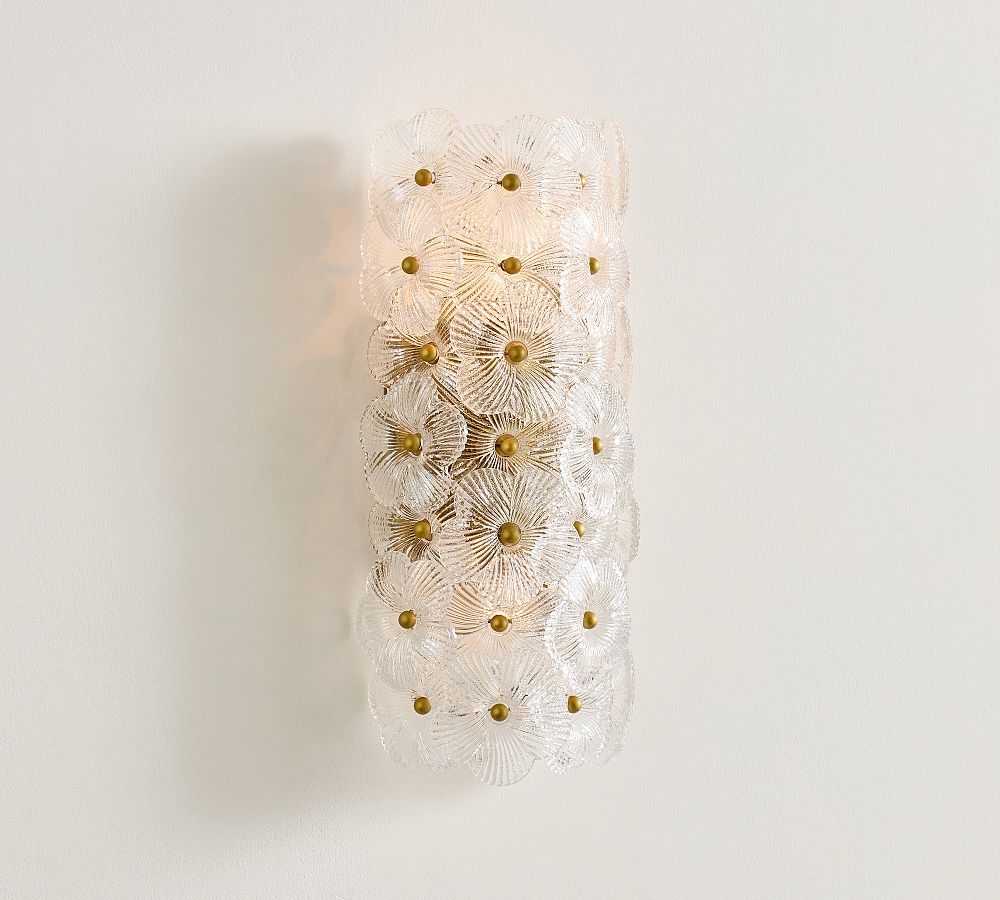 Nicolette Glass Floral Sconce (15")-Lighting-Jecanoli