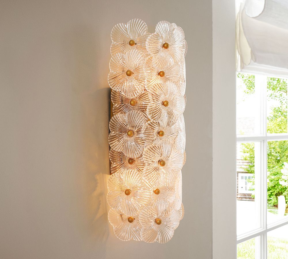 Nicolette Glass Floral Sconce (15")-Lighting-Jecanoli