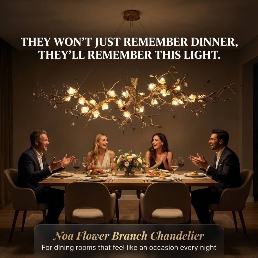 Noa Flower Branch Chandelier - L47.24” (120 cm)Warm White 3000K - Jecanoli