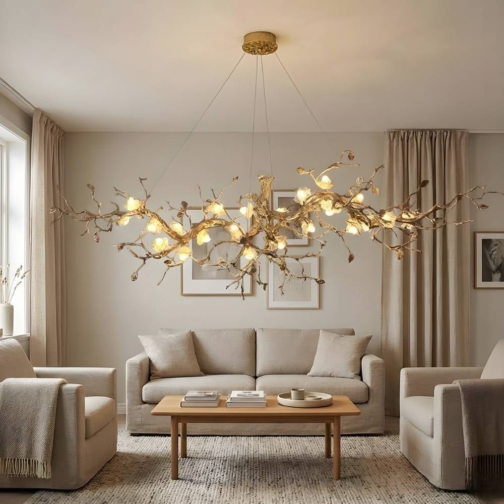 Noa Flower Branch Chandelier - L47.24” (120 cm)Warm White 3000K - Jecanoli