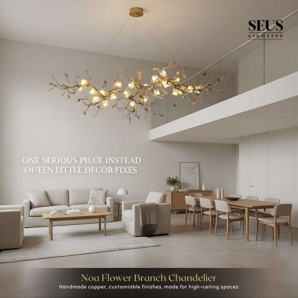 Noa Flower Branch Chandelier - L47.24” (120 cm)Warm White 3000K - Jecanoli