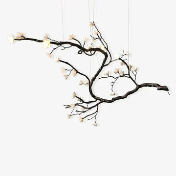 Noir Magnolia Branch & Porcelain Bloom Chandelier - Jecanoli