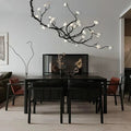 Noir Magnolia Branch & Porcelain Bloom Chandelier - Jecanoli