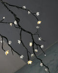 Noir Twisted Branch & Porcelain Bloom Candelabrum Chandelier - Jecanoli