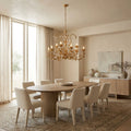 Nora Gilded Floral Crystal Round Chandelier - Jecanoli