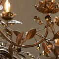 Nora Gilded Floral Crystal Round Chandelier - Jecanoli