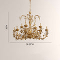 Nora Gilded Floral Crystal Round Chandelier - Jecanoli
