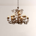 Nora Gilded Floral Crystal Round Chandelier - Jecanoli