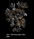 Octavia Black Branching Glass Flower Chandelier - 27.6 inches Drop Length x 19.7 inches WidthDeep Golden BrownJecanoli