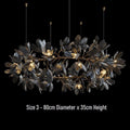 Octavia Black Branching Glass Flower Chandelier - 31.5 inches Diameter x 13.8 inches HeightDeep Golden BrownJecanoli