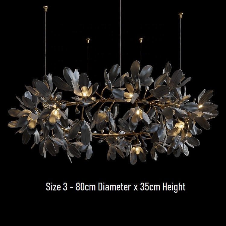 Octavia Black Branching Glass Flower Chandelier - 31.5 inches Diameter x 13.8 inches HeightDeep Golden BrownJecanoli