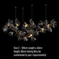 Octavia Black Branching Glass Flower Chandelier - 47.2 inches Length x 15.7 inches Height&nbsp;Deep Golden BrownJecanoli