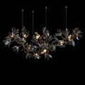 Octavia Black Branching Glass Flower Chandelier - 27.6 inches Drop Length x 19.7 inches WidthDeep Golden BrownJecanoli