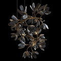 Octavia Black Branching Glass Flower Chandelier - 27.6 inches Drop Length x 19.7 inches WidthDeep Golden BrownJecanoli