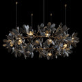 Octavia Black Branching Glass Flower Chandelier - 27.6 inches Drop Length x 19.7 inches WidthDeep Golden BrownJecanoli