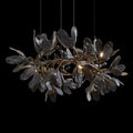 Octavia Black Branching Glass Flower Chandelier - 27.6 inches Drop Length x 19.7 inches WidthDeep Golden BrownJecanoli